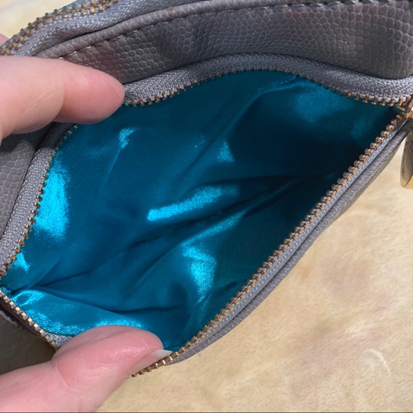 Deux lux clutch wristlet wallet bag gray no strap - Picture 6 of 8